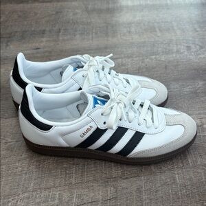 Adidas Samba White and Black Trainers
